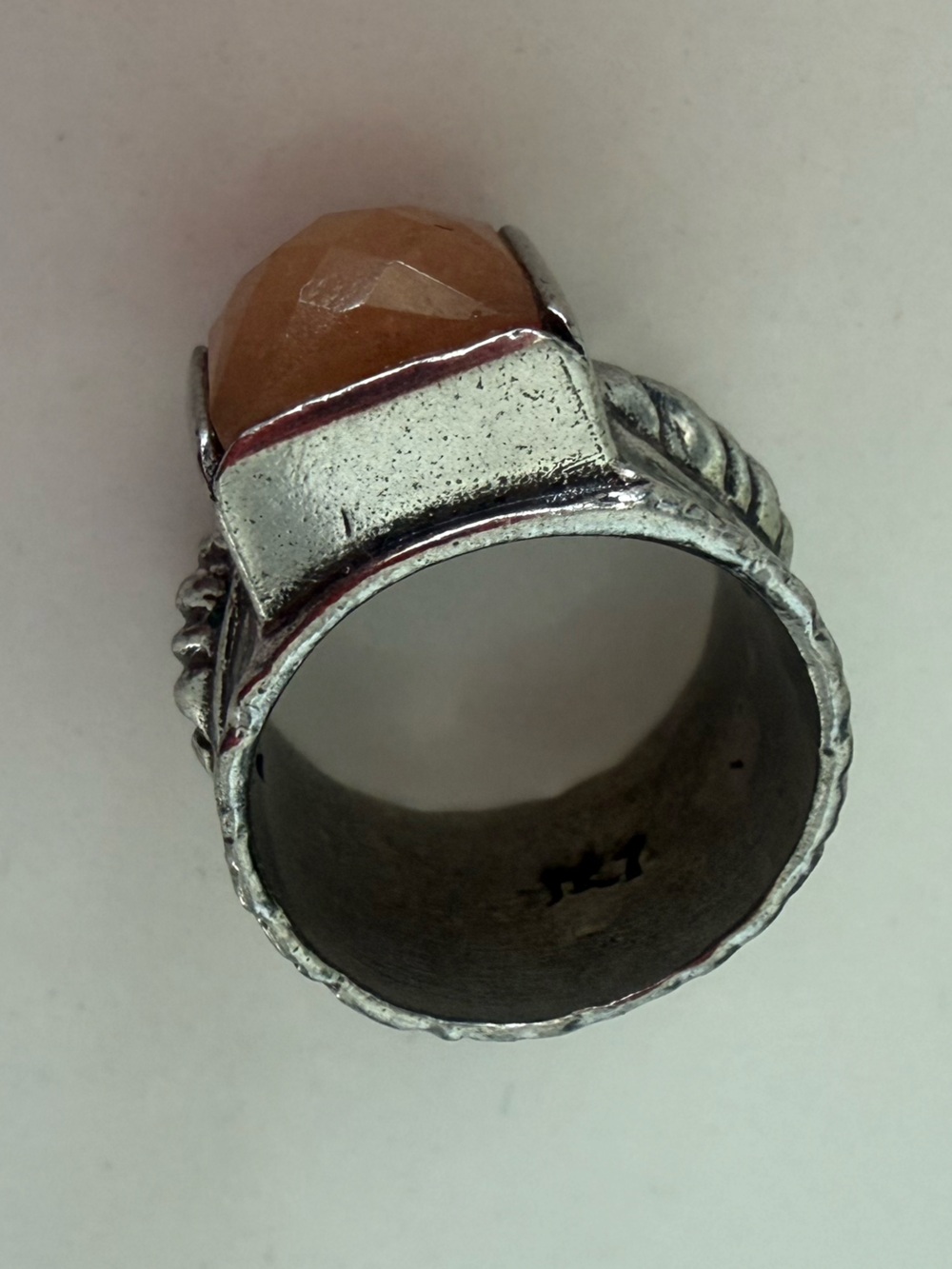 Jewel Kade Cameo Ring- Apricot Jade (Size 7)